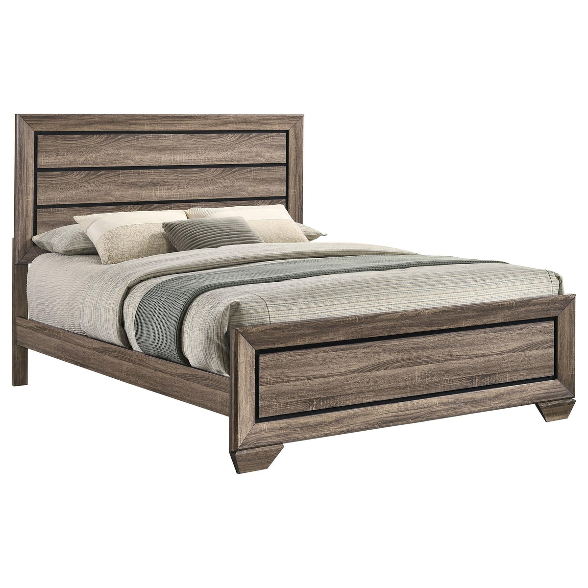 Kauffman Queen Bed in Washed Taupe - Coaster Furniture