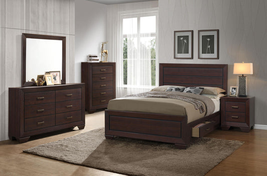 Kauffman Eastern King Bed 5-Piece Set in Dark Cocoa - Coaster Furniture