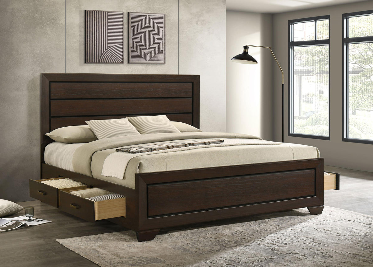 Kauffman E King Bed in Dark Cocoa - Coaster Furniture