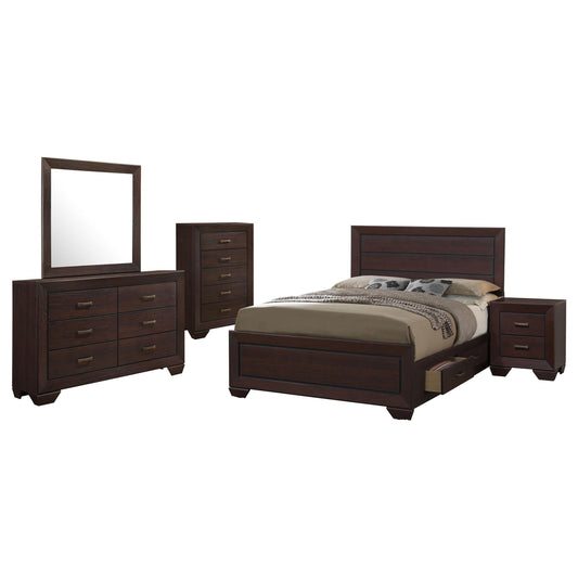 Kauffman Queen Bed 5-Piece Set in Dark Cocoa - Coaster Furniture