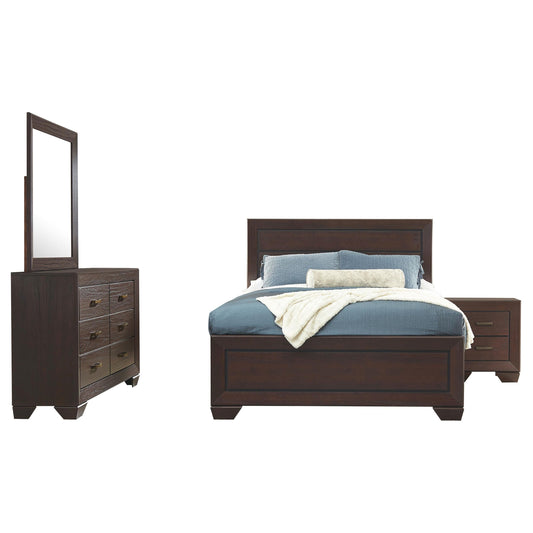 Kauffman Eastern King Bed 4-Piece Set in Dark Cocoa - Coaster Furniture