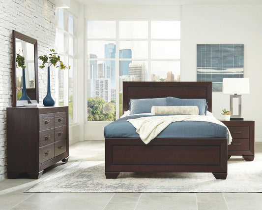 Kauffman Queen Bed 4-Piece Set in Dark Cocoa - Coaster Furniture