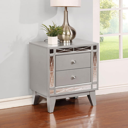 Leighton Nightstand in Metallic Mercury - Coaster Furniture