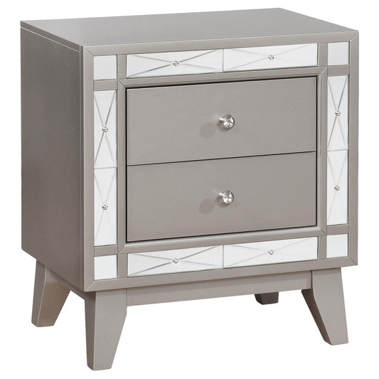 Leighton Nightstand in Metallic Mercury - Coaster Furniture