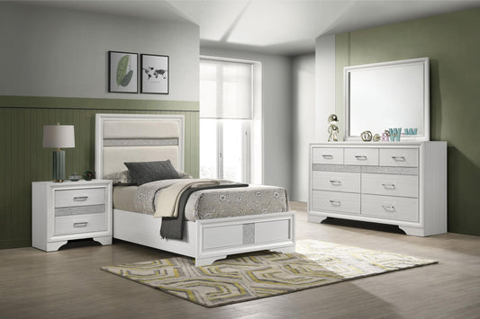 Miranda Twin Bed 4-Piece Set in White - Coaster Furniture