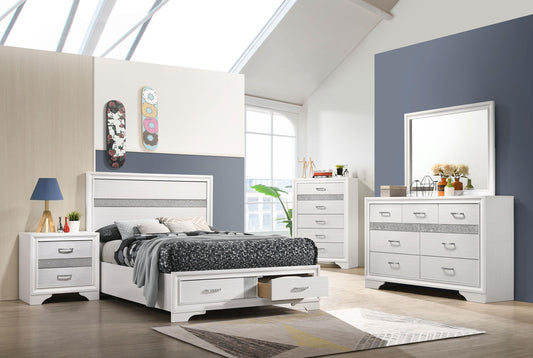 Miranda Full Bed 5-Piece Set in White - Coaster Furniture