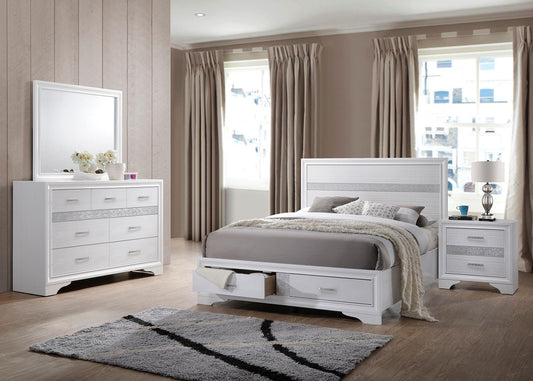 Miranda Eastern King Bed 4-Piece Set in White - Coaster Furniture