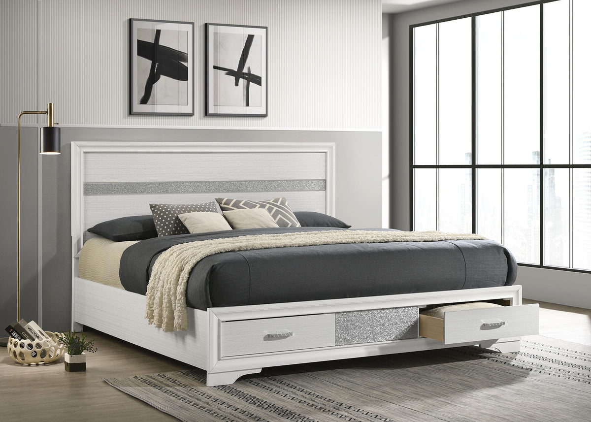 Miranda E King Bed in White - Coaster Furniture