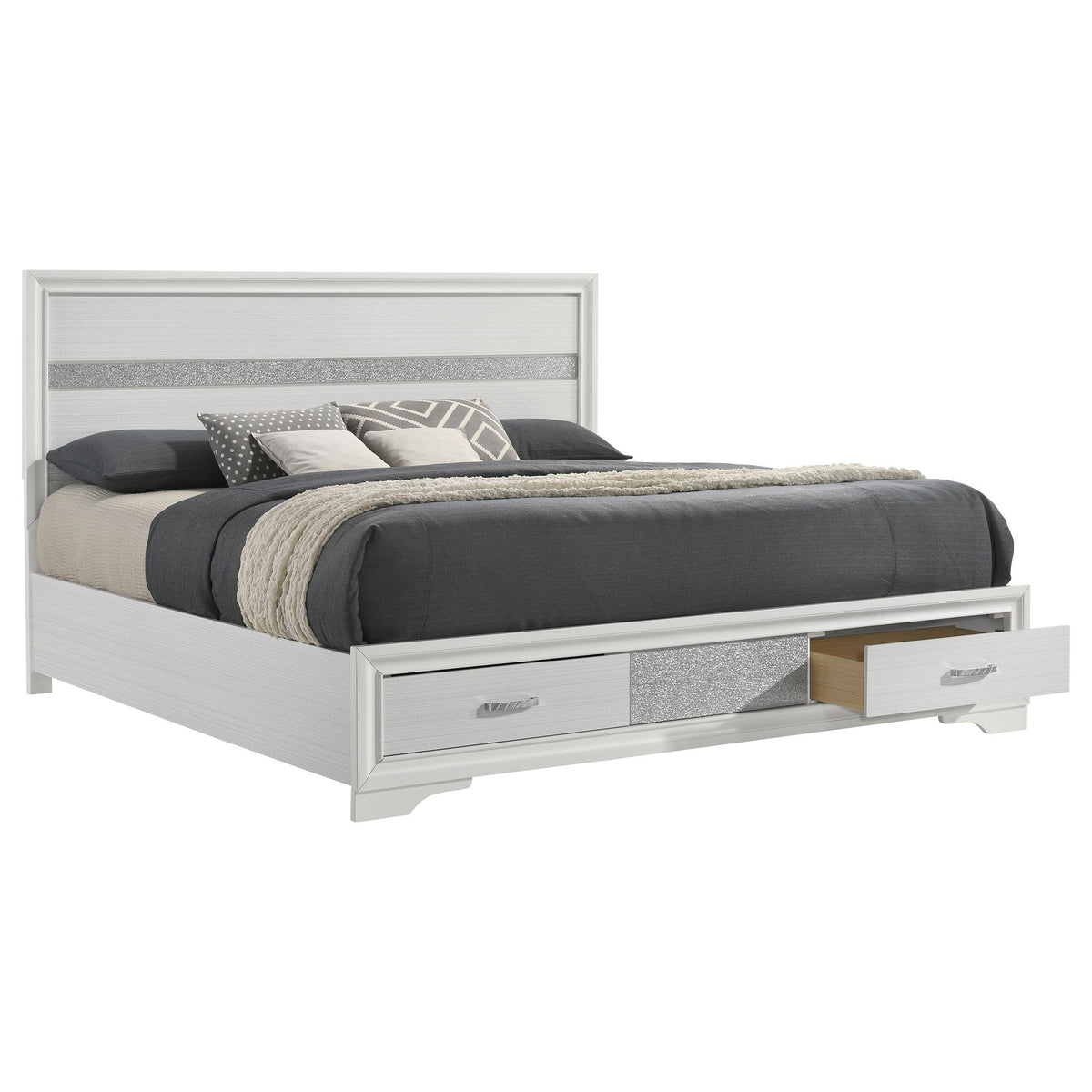 Miranda E King Bed in White - Coaster Furniture