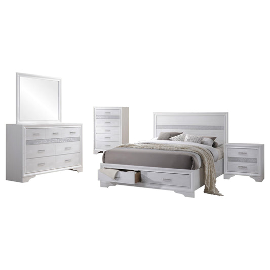 Miranda Queen Bed 5-Piece Set in White - Coaster Furniture