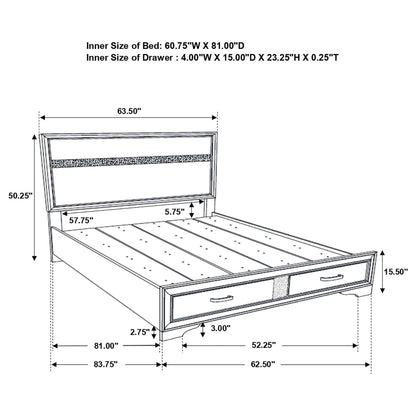 Miranda Queen Bed in White - Coaster Furniture