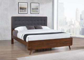 Robyn E King Bed - Dark Walnut