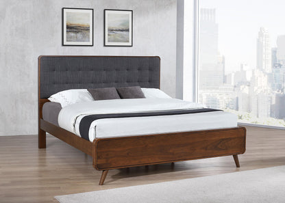 Robyn E King Bed - Dark Walnut
