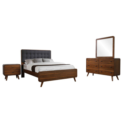 Robyn Queen Bed 4-Piece Set - Dark Walnut
