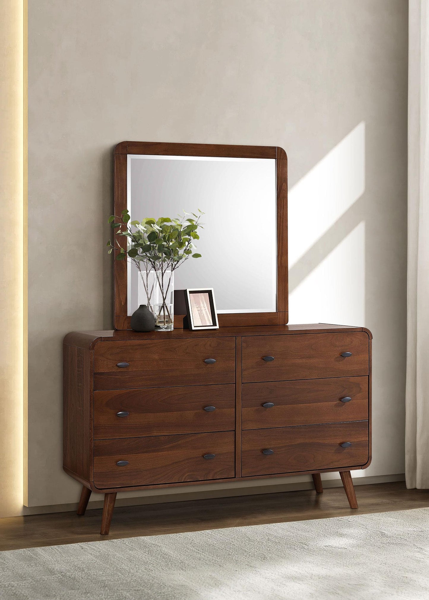 Robyn Dresser With Mirror - Dark Walnut