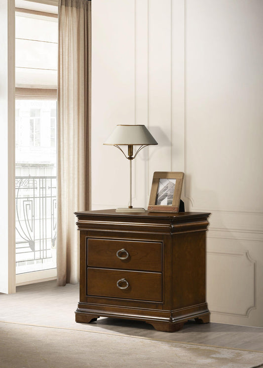 Garland Nightstand in Brown Cherry - Coaster Furniture