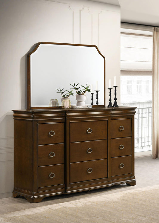 Garland Dresser With Mirror in Brown Cherry / Cream - Coaster Furniture