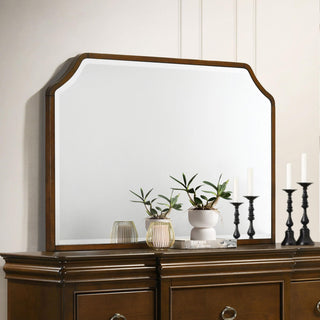 Garland Dresser Mirror in Brown Cherry / Cream - Coaster Furniture