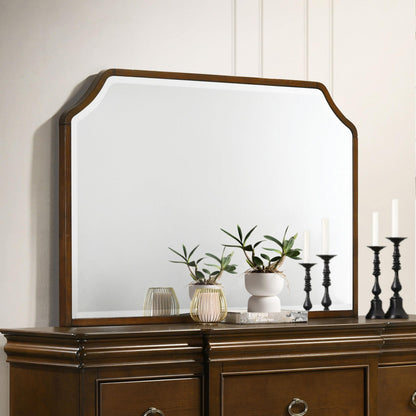 Garland Dresser Mirror in Brown Cherry / Cream - Coaster Furniture