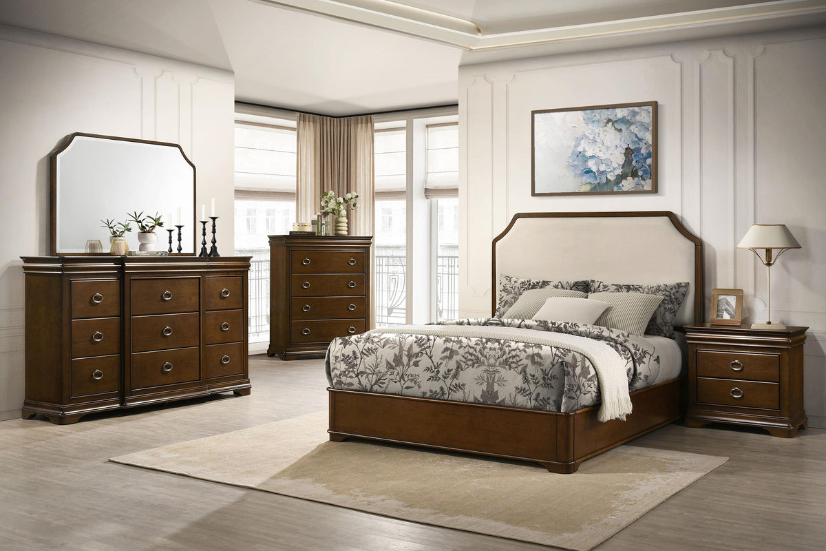Garland Dresser Mirror in Brown Cherry / Cream - Coaster Furniture