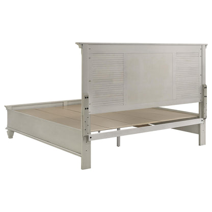 Franco Eastern King Bed 5-Piece Set in Distressed White - Coaster Furniture