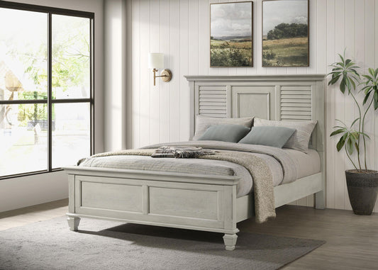 Franco Queen Bed in Distressed White - Coaster Furniture
