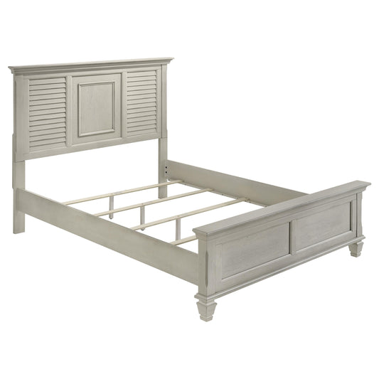 Franco Queen Bed in Distressed White - Coaster Furniture