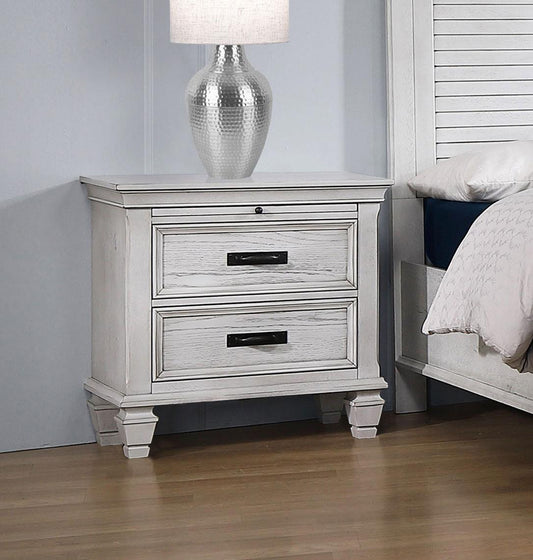 Franco Nightstand in Distressed White - Coaster Furniture