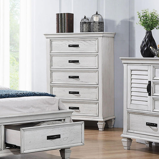 Franco Chest in Distressed White - Coaster Furniture