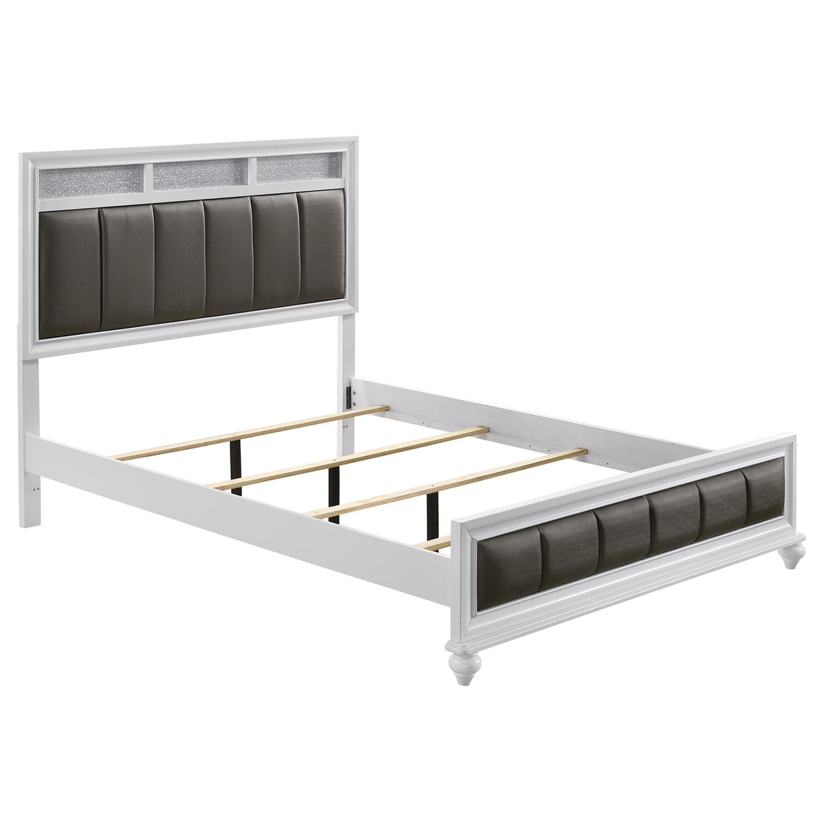 Barzini Eastern King Bed 5-Piece Set in White - Coaster Furniture