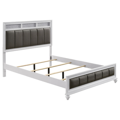 Barzini Eastern King Bed 5-Piece Set in White - Coaster Furniture