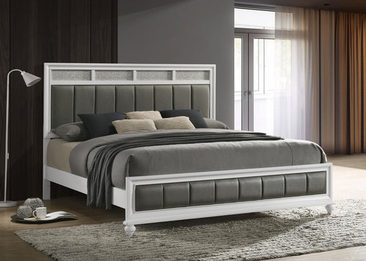 Barzini E King Bed in White - Coaster Furniture