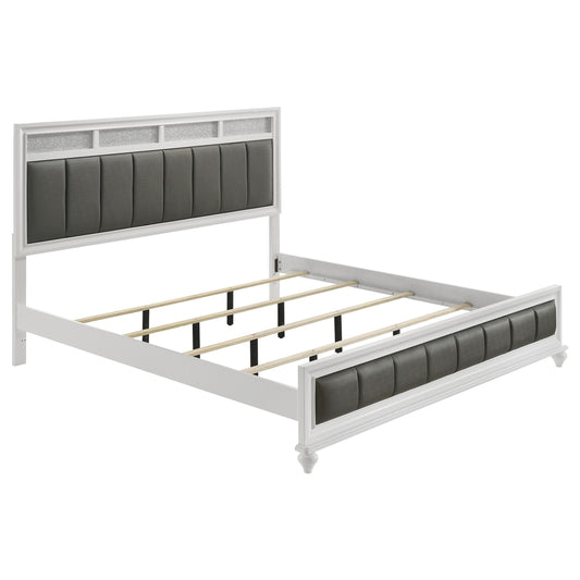 Barzini E King Bed in White - Coaster Furniture