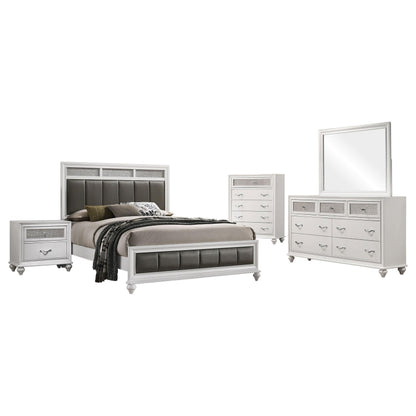 Barzini Queen Bed 5-Piece Set in White - Coaster Furniture