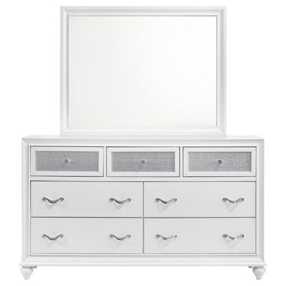 Barzini Dresser With Mirror in White - Coaster Furniture