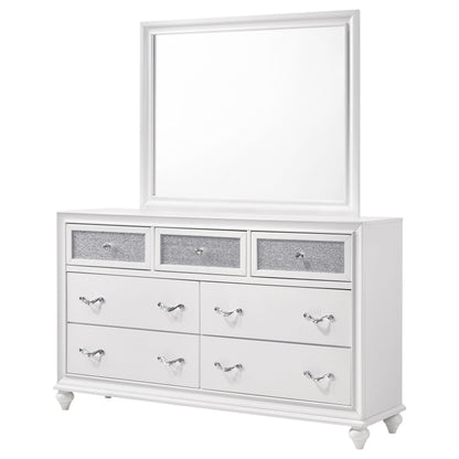 Barzini Dresser With Mirror in White - Coaster Furniture