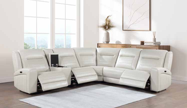 8711 Beige 3 Power Recliner Sectional Living Room Set