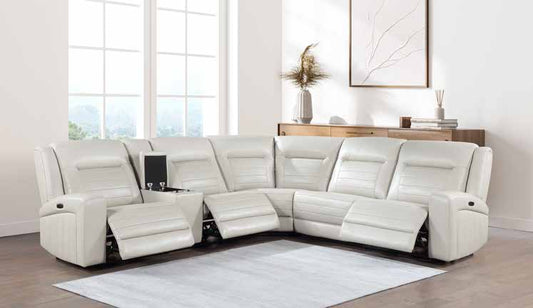 8711 Beige 3 Power Recliner Sectional Living Room Set