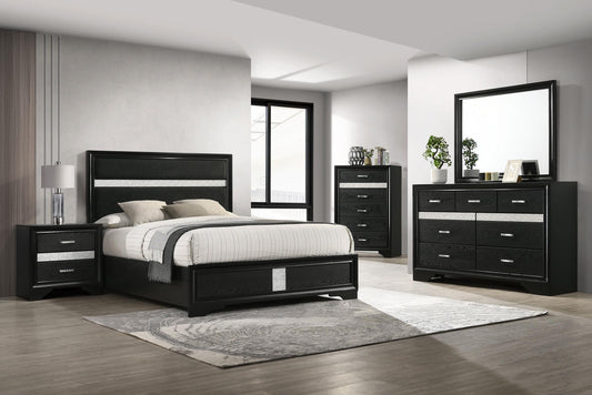 Miranda Full Bed 5-Piece Set in Black - Coaster Furniture