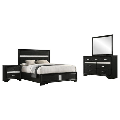 Miranda Eastern King Bed 4-Piece Set in Black - Coaster Furniture