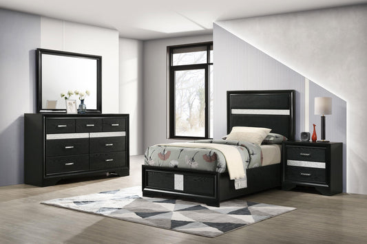 Miranda Twin Bed 4-Piece Set in Black - Coaster Furniture