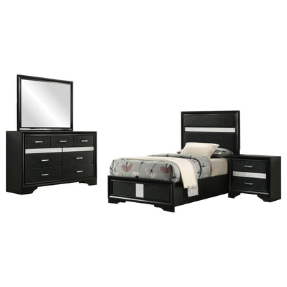 Miranda Twin Bed 4-Piece Set in Black - Coaster Furniture