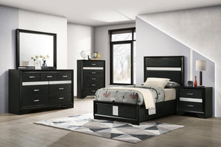 Miranda Twin Bed 5-Piece Set in Black - Coaster Furniture