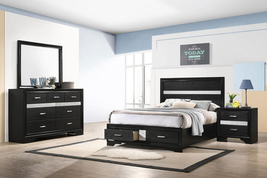 Miranda Full Bed 4-Piece Set in Black - Coaster Furniture