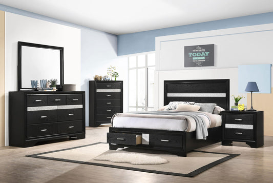 Miranda Full Bed 5-Piece Set in Black - Coaster Furniture