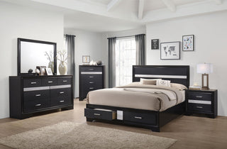 Miranda Queen Bed 4-Piece Set in Black - Coaster Furniture