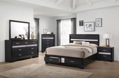 Miranda Queen Bed 4-Piece Set in Black - Coaster Furniture