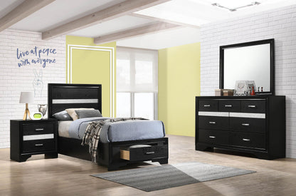 Miranda Twin Bed 4-Piece Set in Black - Coaster Furniture