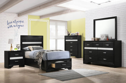 Miranda Twin Bed 5-Piece Set in Black - Coaster Furniture