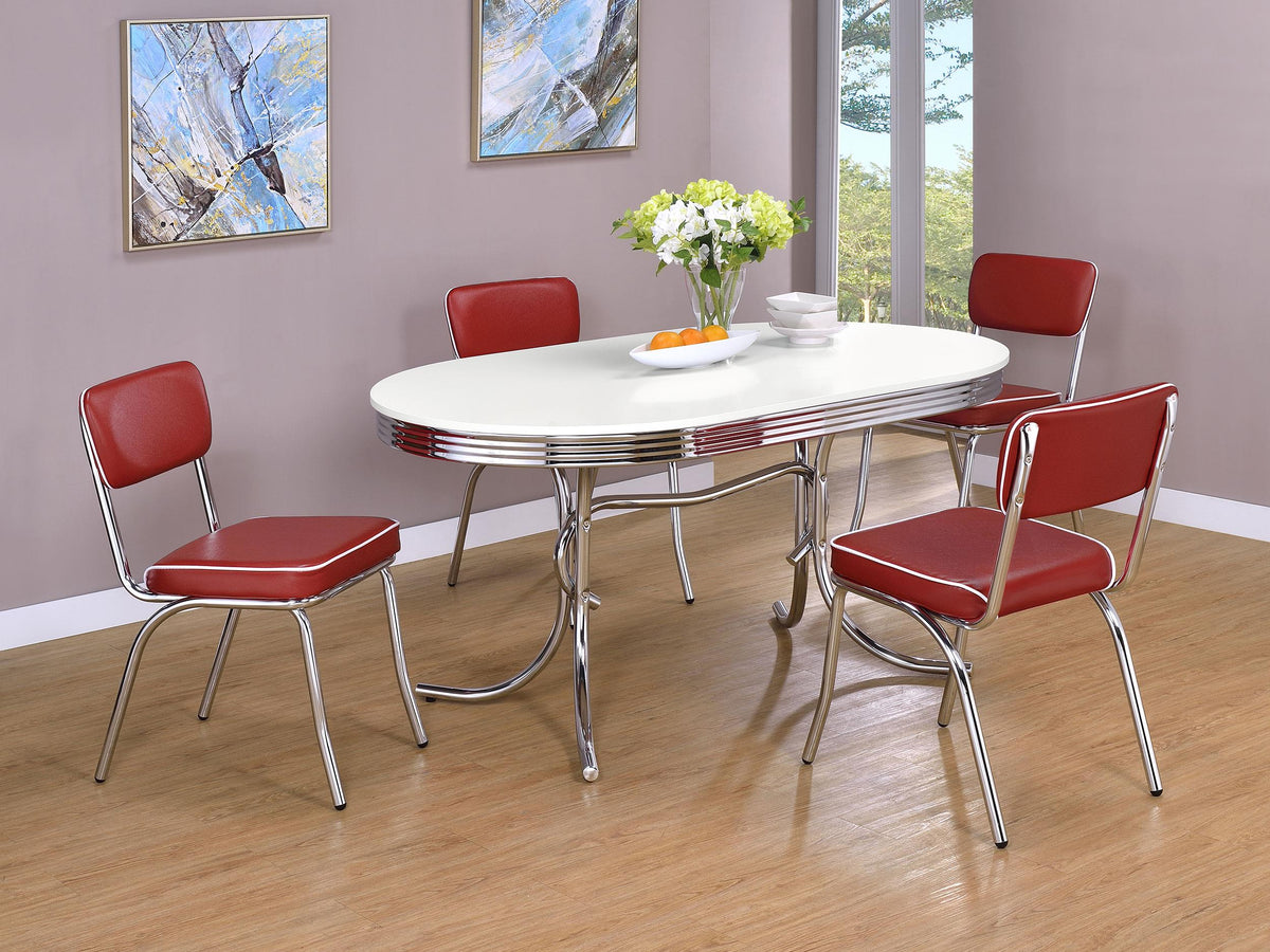 Retro Dining Set in White - Coaster Furniture
